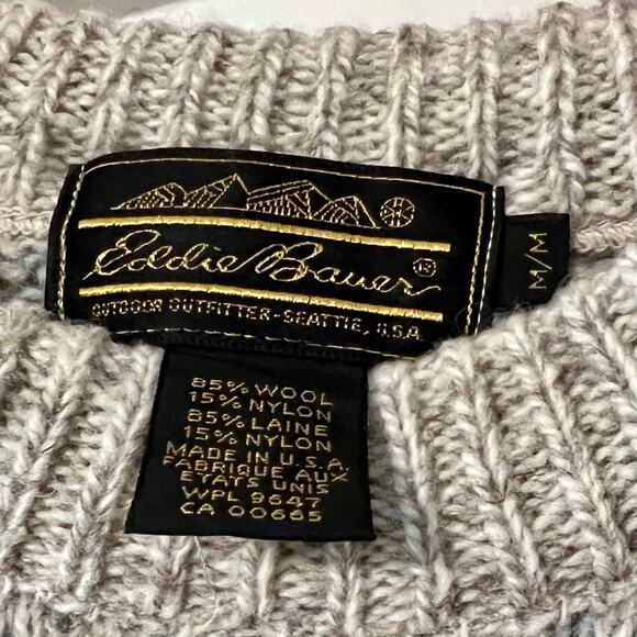 Vintage 90's Eddie Bauer Pastel Fair Isle Knit Crewneck Sweater - Picture 3 of 6